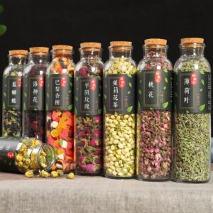 Artisan Glass Jar Floral Tea Set