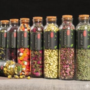 Artisan Glass Jar Floral Tea Set